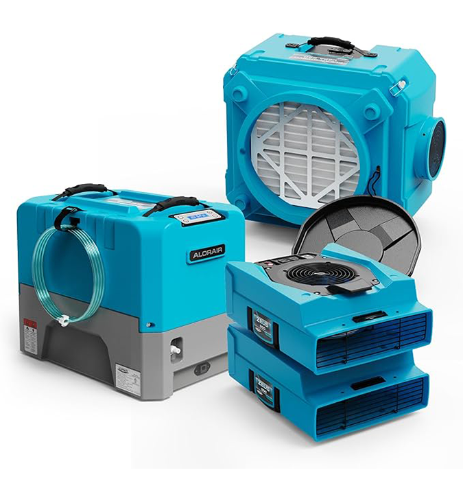 air movers, dehumidifier, air scrubber